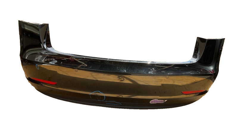 ⭕ 2017-2022 Tesla Model 3 Rear Bumper Cover w/ Park Sensor & Harness Black PBSB