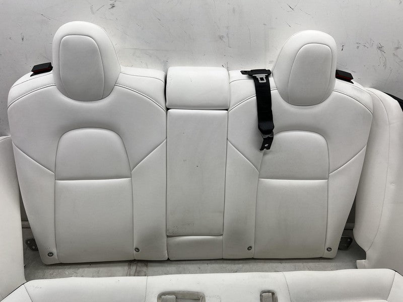 ⭕ 2017-2023 Tesla Model 3 Rear 2nd Row White Leather Seat Upper + Lowe