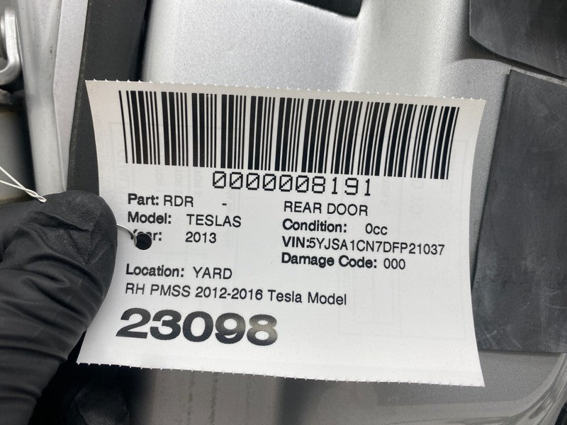 1030276S0B ⭕ 12-15 Model S Rear Passenger Side Door Shell Panel Right Silver 1030276-S0-B