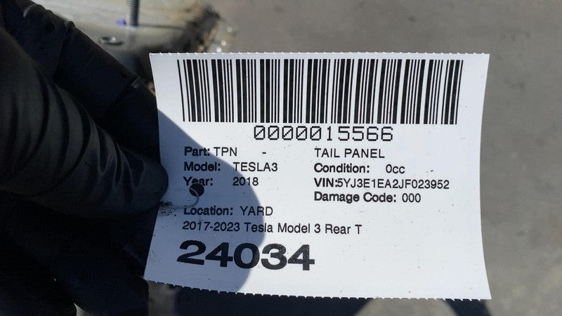 ⭕ 2017-2023 Tesla Model 3 Rear Tail Panel Bucket + Upper & Lower Rail Structural