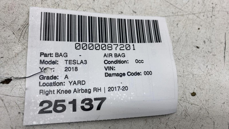 ⭕ 2017-2023 Tesla Model 3 Right Lower Knee Safety Airbag Module RH 107