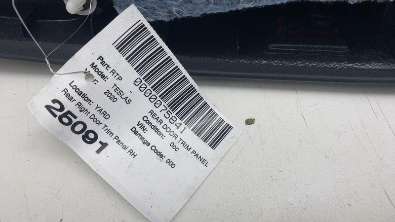 ⭕2012-2020 Tesla Model S MS Rear Passenger Side Door Panel Trim Card C