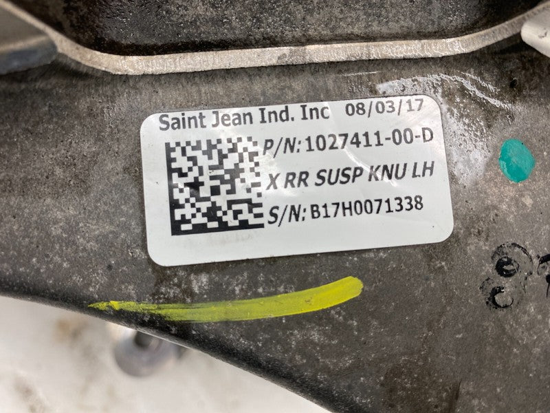 102741100D 16-20 Model X Rear Left Spindle Knuckle w/ Wheel Hub & Dust Shield  1027411-00-D