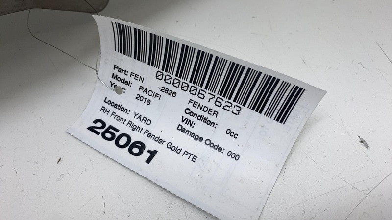 ⭕ 17-18 Chrysler Pacifica Front Passenger Side Fender Shell Panel Right Gold PTE