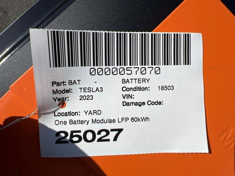 ⭕22-24 Tesla Model 3 One Battery Module LFP Lifepo4 Standard Range 60k