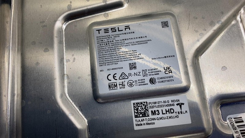 ⭕ 17-23 Model 3 MCU Media Control Unit Service Car Computer Module 168