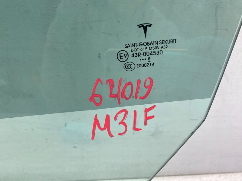 43R-004530 ⭕ 2017-2020 Tesla Model 3 Front Driver Side Door Window Glass Left (Single Pane)