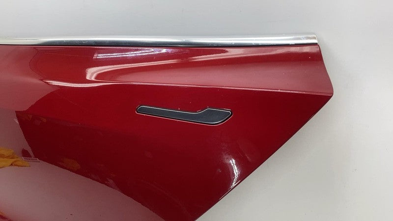 ⭕ 2017-2020 Tesla Model 3 M3 Rear Driver Side Door Shell Panel Left LH Red PPMR