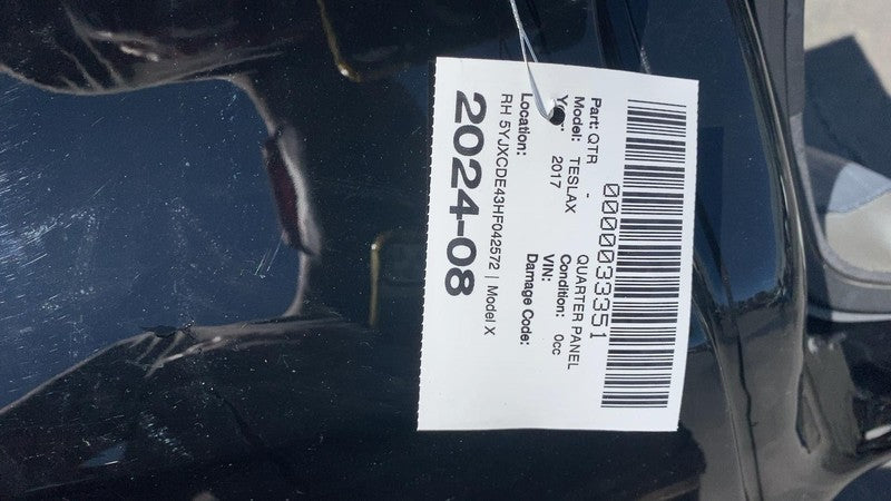 ⭕2016-2020 Tesla Model X Rear Right Quarter Fender Frame Panel Cutout Black PBSB