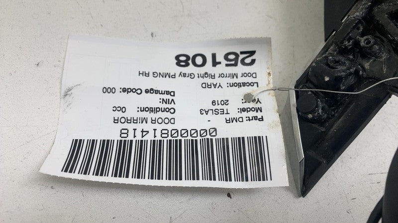 ⭕17-20 Model 3 Front Right Exterior Side View Door Mirror Gray PMNG 11