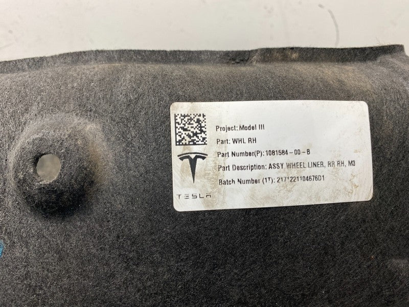 1081584 00 B ⭕ 2017-2022 Tesla Model 3 Rear Side Wheel Liner Splash Shield Guard 1081584-00-B