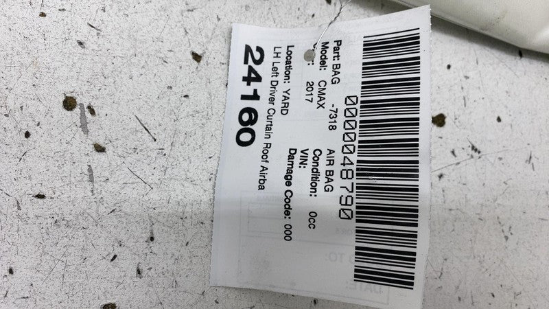 2016 2017 2018 Ford C-Max Driver Side Roof Curtain Airbag Left GM51-17