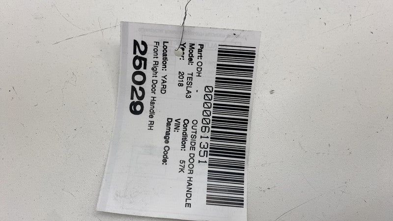 1081832-00-J ⭕17-20 Tesla Model 3 Front Right Outside Door Handle Exterior Outer 1081832-00-J