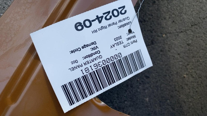 ⭕2020-2024 Tesla Model Y MY Rear Passenger Quarter Panel Structural Cutout Right