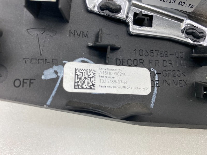 103578807B ⭕ 2016-2020 Tesla Model X Front Side Door Decor Trim Obeche Left LH 1035788-07-B