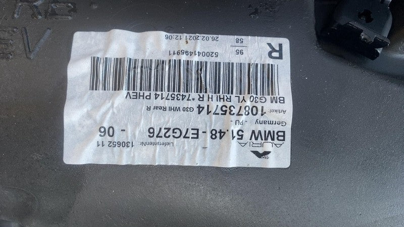 2021 BMW 530e Rear Passenger Quarter Panel Structural Cut Out Right RH