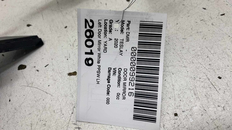 ⭕ 2020 Model Y Left Exterior Rear View Door Mirror LH White - PPSW 149