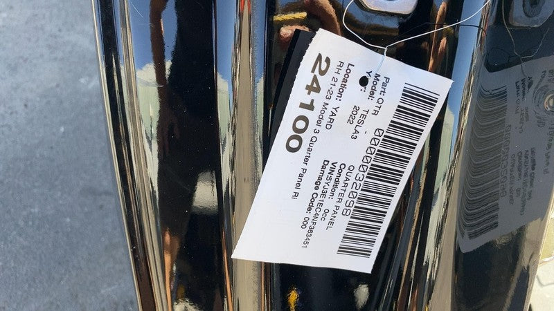 ⭕ 2021-2023 Tesla Model 3 Rear Right Quarter Panel Structural Cutout Black PBSB