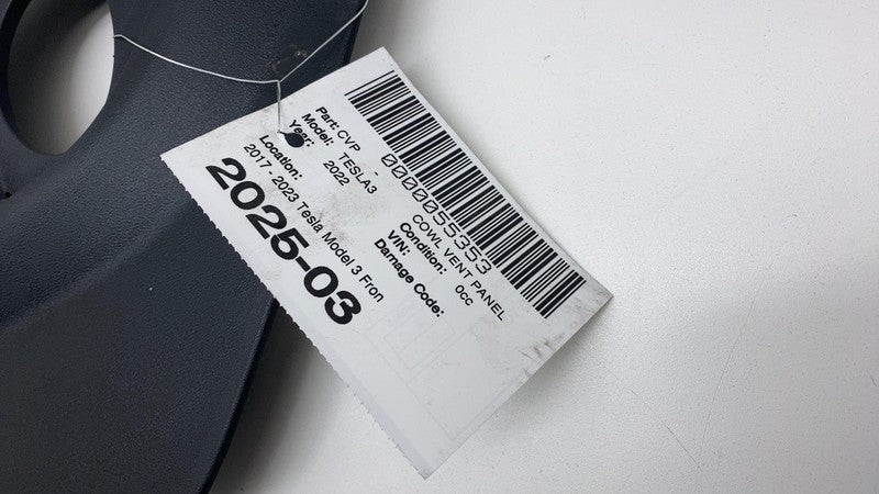 2017-2023 Tesla Model 3 M3 Windshield Cowl Panel Rear Apron Grille Cov