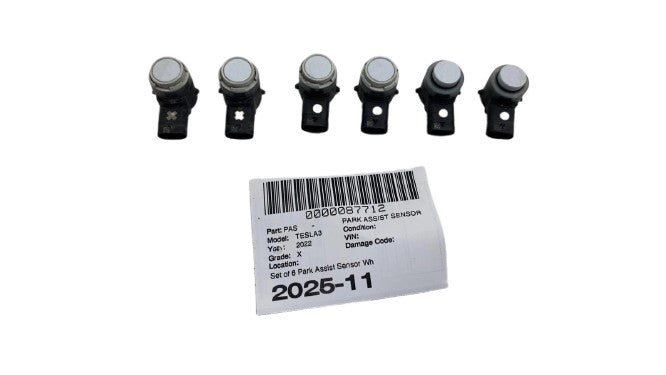 ⭕ 21-23 Model 3 SET x6 Park Assist Sensor White PPSW 1741484-11-A / 17