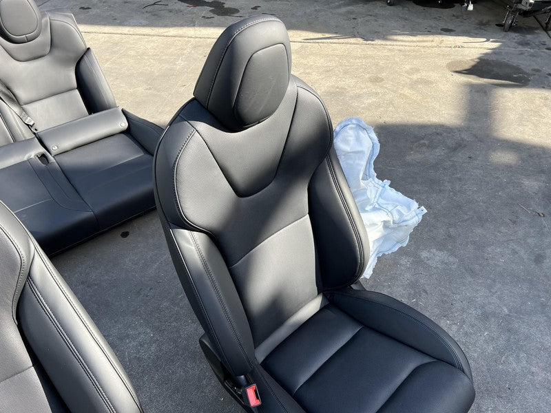 ⭕ 21-23 Tesla Model S Left & Right Front Bucket Seat + Rear 2nd Row Seat Black