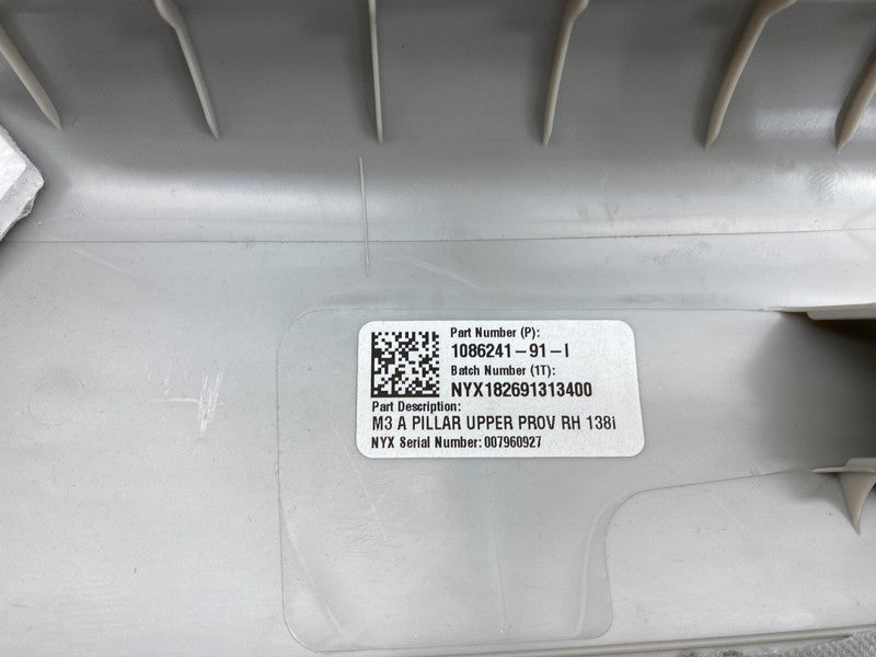 108626571I ⭕ 17-20 Tesla Model 3 Headliner w/ A-Pillar Upper Cover & Rail Trim + Sunvisor