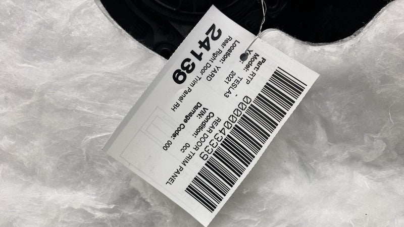 160861800A ⭕ 2021-2023 Tesla Model 3 Rear Right Interior Door Panel Trim Card 1608618-00-A