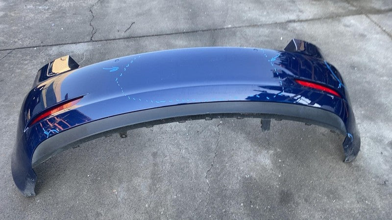 2017-2022 Tesla Model 3 M3 Rear Bumper Fascia Cover w/ Sensor Holes Blue - PPSB