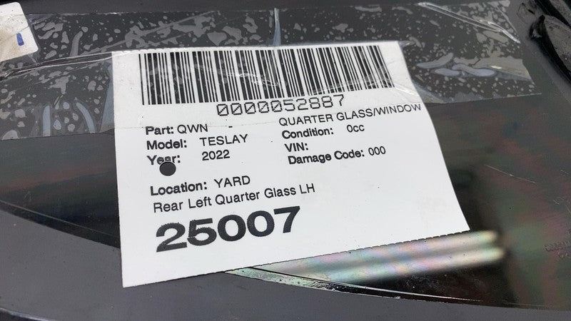 ⭕ 2020-2024 Model Y Rear Driver Side Quarter QTR Window Glass Left 160