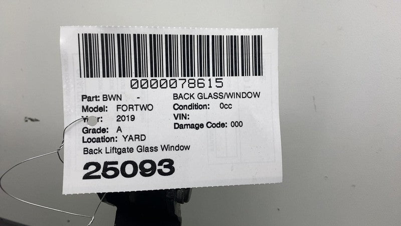 ⭕ 2019 Smart EQ Fortwo Rear Back Tailgate Liftgate Trunk Lid Window Gl