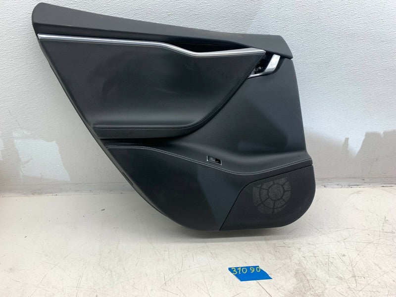 100296500 ⭕12-20 Tesla Model S Black Rear Driver Side Door Panel Trim Card Left 1002965-00
