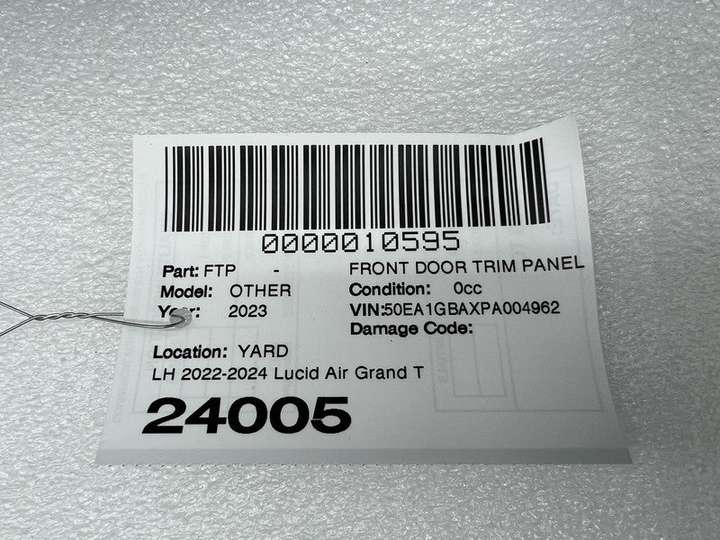 P11-NDA1B4-11 ⭕2022-2024 Lucid Air Grand Touring Front Door Panel Trim Card Left P11-NDA1B4-11