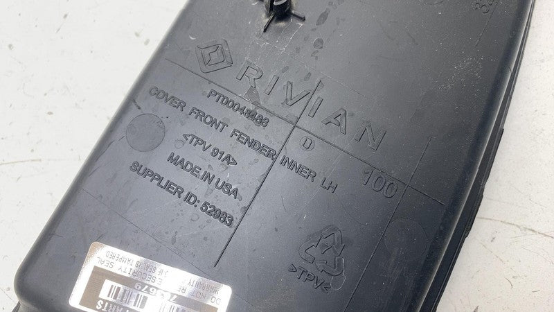 PT00048488 ⭕ 22-24 Rivian R1T R1S Front Driver Side Fender Inner Cover Trim Left PT00048488