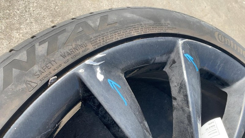 ⭕ 16-20 Tesla Model X Wheel Rim 22x9J + 33mm w/ Continental Tire 265/3