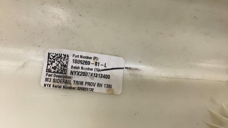 108626501L 17-23 Model 3 Rear Left/Right C-Pillar Side Rail Trim  1086265-01-L/1086269-01-L