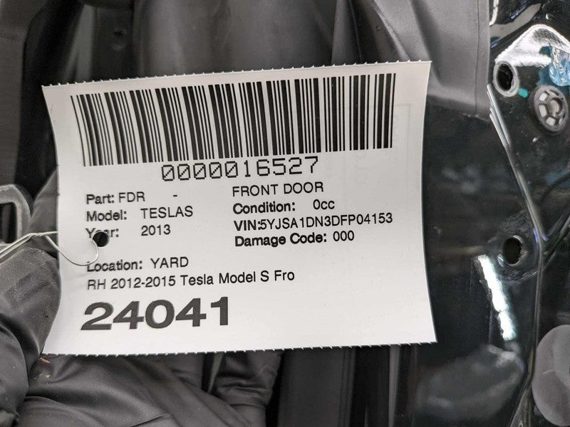 ⭕ 12-15 Tesla Model S Front Passenger Side Door Shell Panel Right Gree