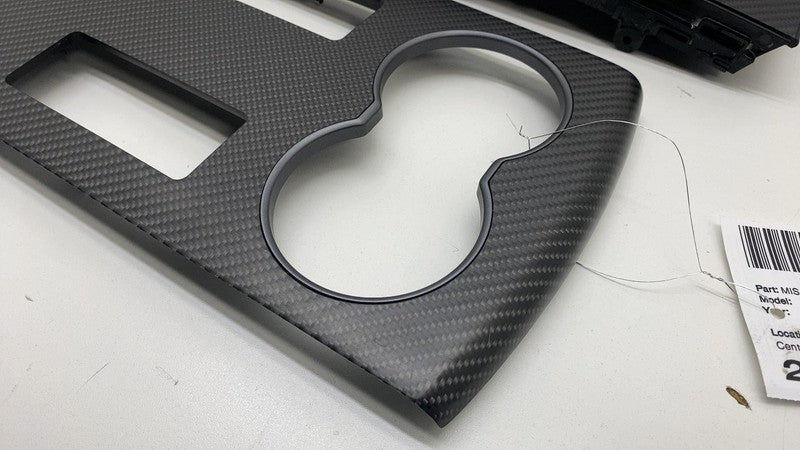 ⭕ 16-20 Model S Center Console Cover w/ Cupholder Trim Carbon Fiber 10