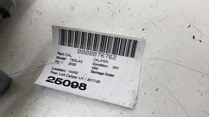 ⭕ 17-25 Tesla Model 3 M3 Rear Left Caliper w/ Brake Hose Line BASE 104