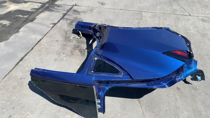 ⭕ 2020-2023 Tesla Model Y Rear Right Quarter Panel Structural Cutout Blue PPSB