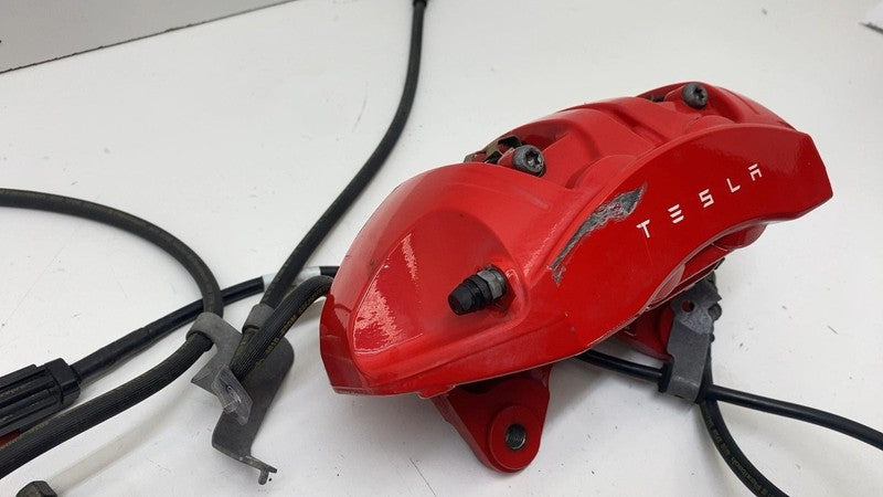 ⭕ 2020-2024 Tesla Model Y Set of 4 Front & Rear Brake Caliper Red Asse