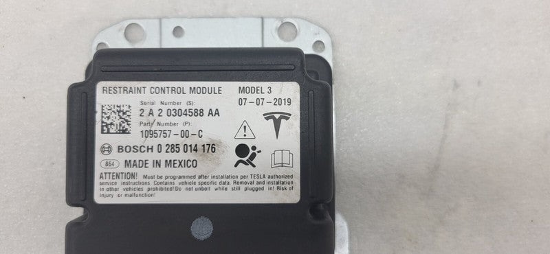 109575700C ⭕ 17-22 Model 3 Safety Restraint Computer Control Module Crash Data 1095757-00-C