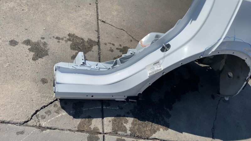 ⭕ 2020-2023 Tesla Model Y Rear Left Quarter Panel Structural Cutout White PPSW