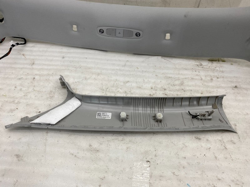 108626571I ⭕ 17-20 Tesla Model 3 Headliner w/ A-Pillar Upper Cover & Rail Trim + Sunvisor