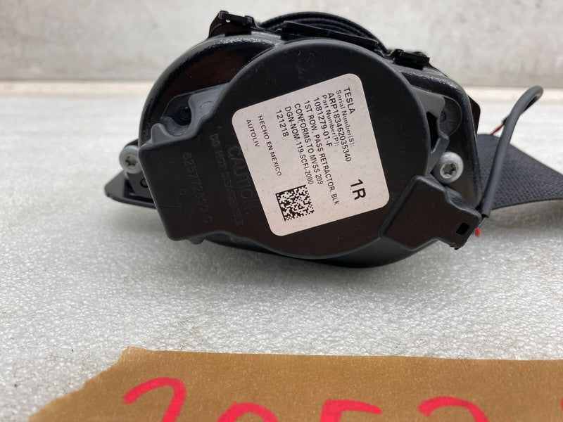 108127901F ⭕ 2017-2022 Tesla Model 3 Front Right 1st Row Seat Belt & Retractor 1081279-01-F