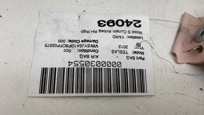 ⭕2012-2020 Tesla Model S Passenger Roof Curtain Safety Airbag Right 10
