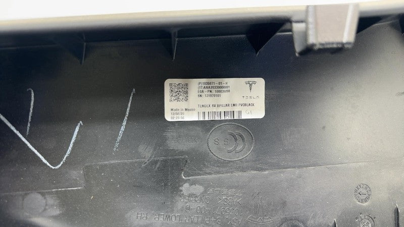 103597101H ⭕16-20 Model X Passenger Side B-Pillar Lower Trim w/ Air Duct Right 1035971-01-H