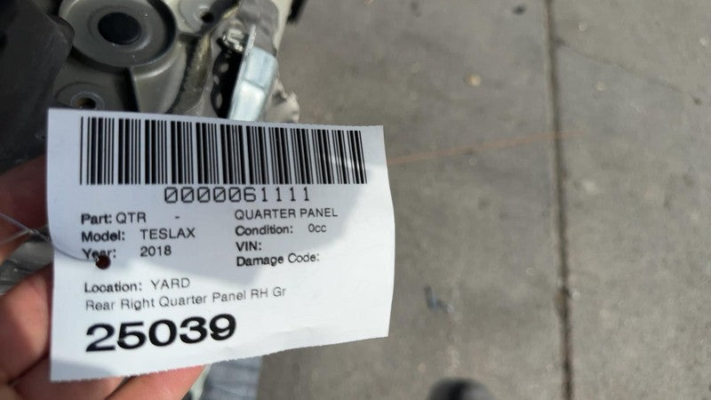 ⭕2016-2020 Tesla Model X Rear Right Quarter Fender Frame Panel Cutout Gray PMNG