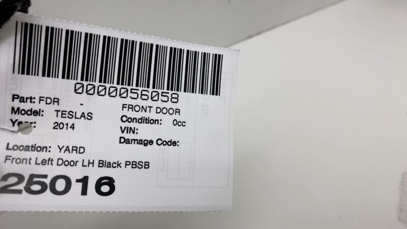 2012-2015 Tesla Model S MS Front Driver Side Door Shell Panel Left LH Black PBSB
