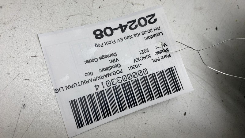 ⭕ 20-22 Kia Niro EV Front Right Fog Light Bumper FogLamp Turn Signal Park Lamp