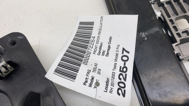 109662110F ⭕ 2017-2023 Tesla Model 3 Front Right Door Window Regulator & Motor 1096621-10-F